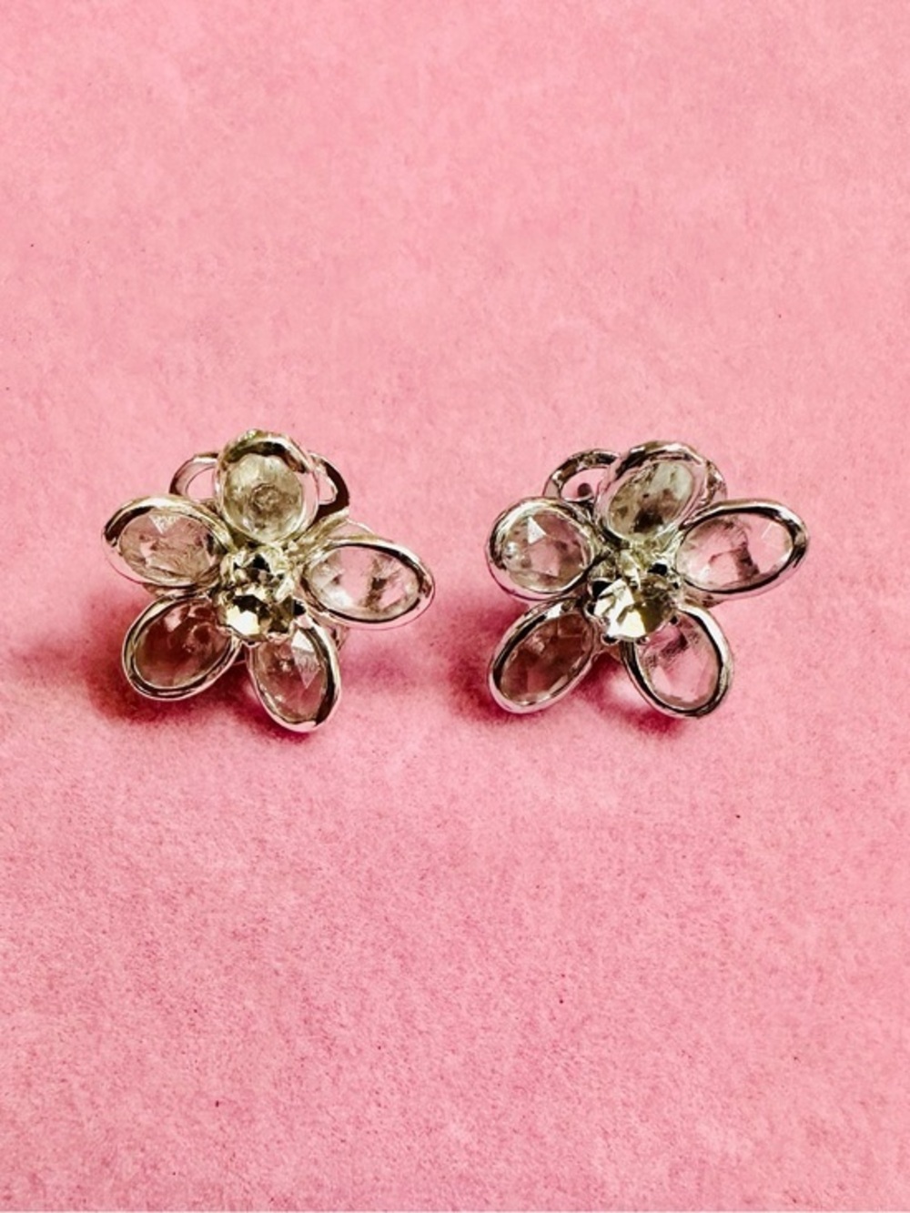 Dainty Crystal Flower Stud Earrings